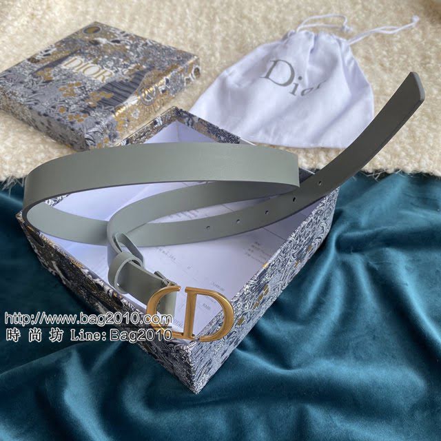 Dior女士腰帶 迪奧CD經典logo復古銅扣小牛皮腰帶  jjp1143